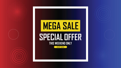 Sale banner template design . Super Sale, end of season special offer banner. vector illustration.