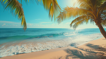 beach with palm trees