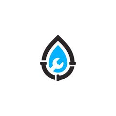 Plumbing service, pipe repair logo design