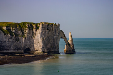 Fototapeta na wymiar Landscape of the cliffs in Etretat, Normandy, France