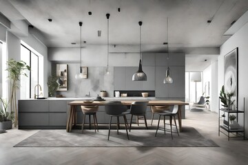 interior room design  with table and chair abstract background view  
