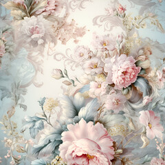 floral background, scrapbook wallpaper, victorian, rococco style