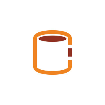 letter c cup of coffee symbol icon vector