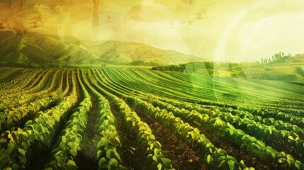 Sustainable Agriculture: Farming Landscapes and conceptual metaphors of Farming Landscapes - obrazy, fototapety, plakaty