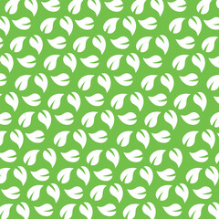 Green Leaves Pattern. Endless Background. Seamless Pattern. Eco Background. Vector banner