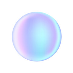 Rainbow sphere or round crystal or ball of pink purple iridescent colors isolated on white. Realistic light reflections. Vector 3D clipart for graphic design, pearl gem or bead illustration.