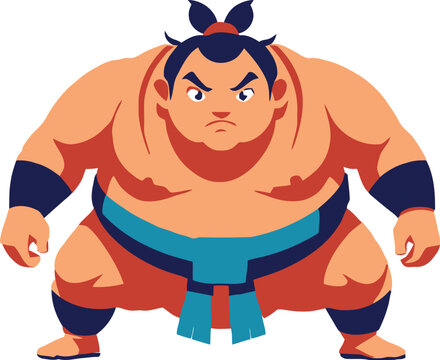 Traditional Japanese sport sumo wrestler-