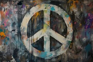 Graffiti peace sign