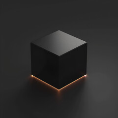 3d cube on black