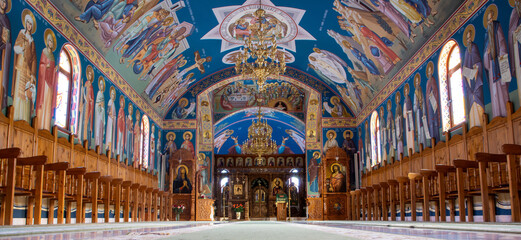 The interior of the Nativity of the Mother of God monastery Marginea Suceava county - Romania