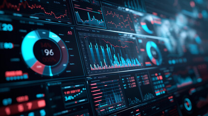 sophisticated digital compliance dashboard, displaying various metrics and alerts, with a clear, crisp view of the screen's detailed data visualizations