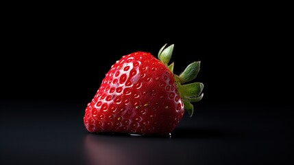 Strawberry isolated on a black background 