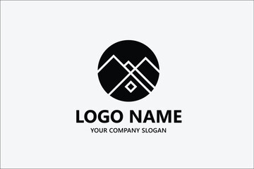 Mountain real estate logo vector