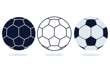Soccer ball outline flat glyph