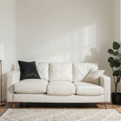 modern living room interior design with white sofa