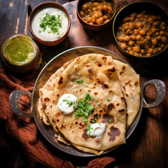 Famous Indian meal called paratha
