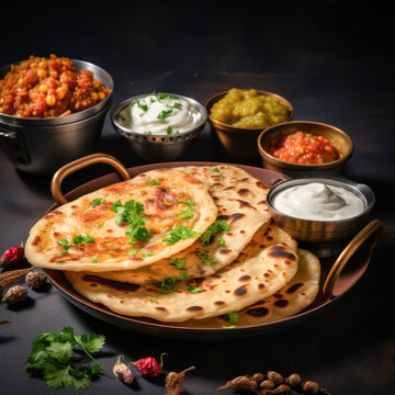 Famous Indian meal called paratha