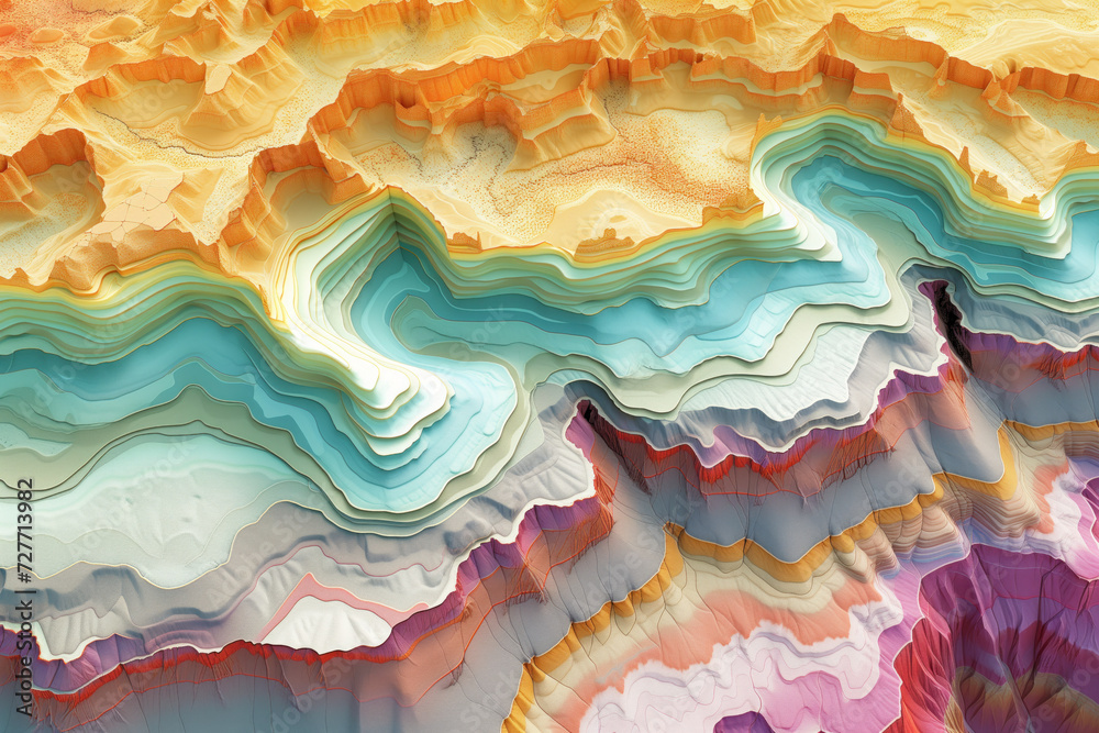 Poster surreal colorful abstract landscape. background image. created with generative ai technology