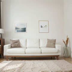 modern living room interior design with white sofa