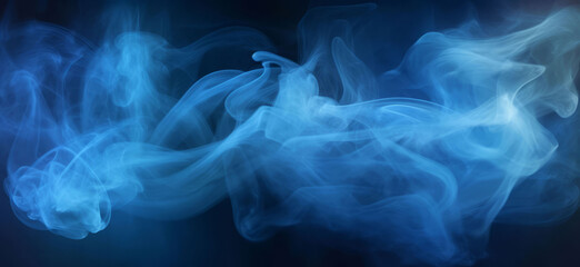 Fototapeta premium abstract blue smokey effect against black background.