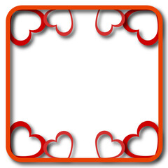 3d Papercut heart Frame for Valentine's Day 
