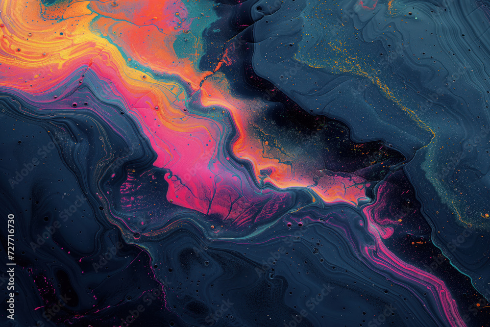 Poster surreal colorful abstract landscape. background image. created with generative ai technology