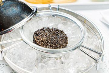 black caviar on the table
