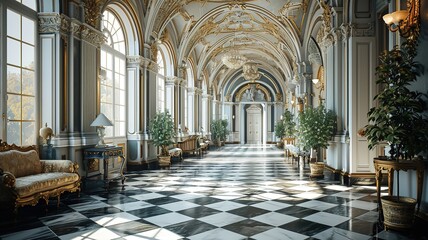 architecture interior palace historical art luxury - obrazy, fototapety, plakaty