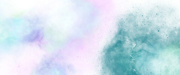 Obraz premium abstract watercolor hand painted nebula galaxy on transparent background, clip art, 