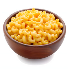 A bowl of creamy macaroni and cheese isolated on white background, photo, png
