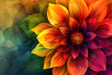 Colorful, abstract, futuristic, fantastic rainbow flower, as background or wallpaper, micro texture, botanical design.