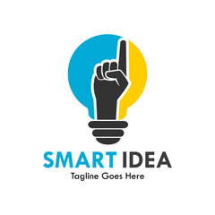 Smart idea design logo template illustration