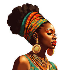 A black woman black history month, Isolated on transparent PNG background, Generative ai
