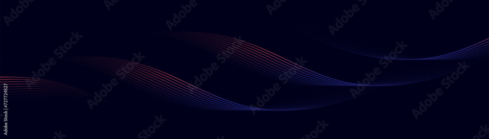 Aufkleber Abstract background with blue glowing wavy lines overlaps the pattern. Modern minimal trendy shiny blue lines pattern. Vector illustration