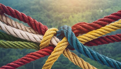 Braided Strength: Diverse Team Unites in a Colorful Tapestry of Partnership and Support"