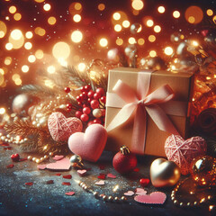 Glowing Hearts: HD Bokeh Background for Valentine's Day.