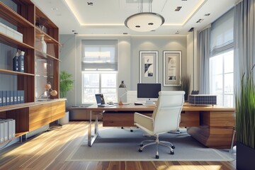 Modern Office Room Interior 