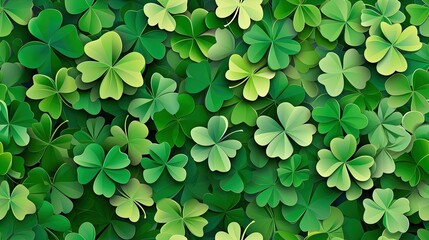 Assorted Green Shamrock Leaves for St Patricks Day Celebration