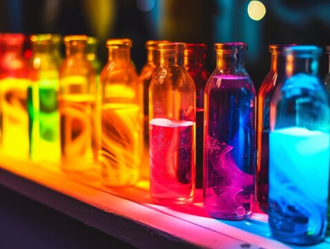 Vibrant Spectrum of Nanotechnology Liquids in Glass Bottles