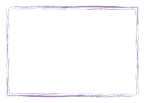 purple Vector grunge frame in brush strokes style for your texte and photo, isolated grunge frame on white
