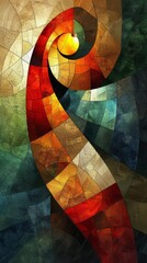Fototapeta premium Stained glass window background with colorful abstract.