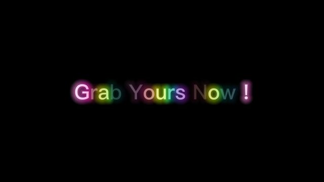 grab yours now effect text animation for online marketing advertising