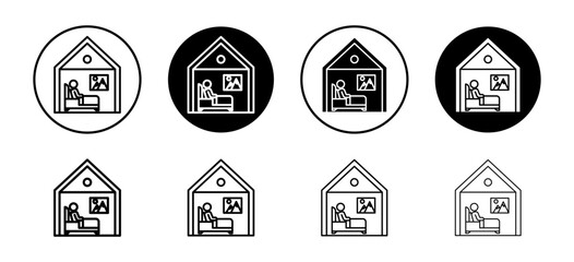 Accommodation vector icon set collection. Accommodation Outline flat Icon.