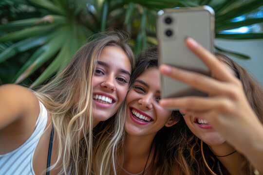 Women taking a selfie