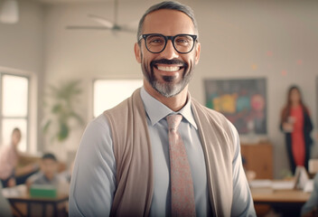 Hindu primary school teacher in a traditional Hindu school.