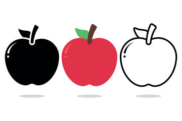 Apple fruit flat glyph outline