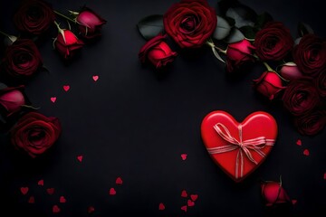Valentine's Day features a heart-shaped box and roses against a black backdrop