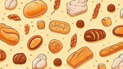 baking elements different breads simple
