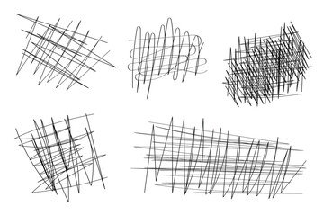 Crosshatched scribbles set
