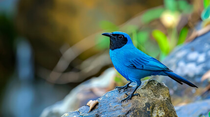 Naklejka premium Thraupis cyanoptera, in its natural habitat